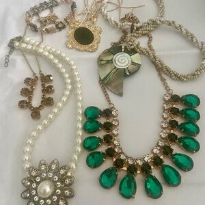 Jewelry Lot Bundle Necklaces Pearl Rhinestones Wearable